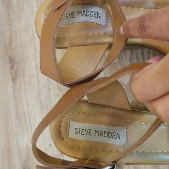 Steve Madden Womens Belma Open Toe Brown Platform Leather Wedge Heels Size 9 - Picture 10 of 15